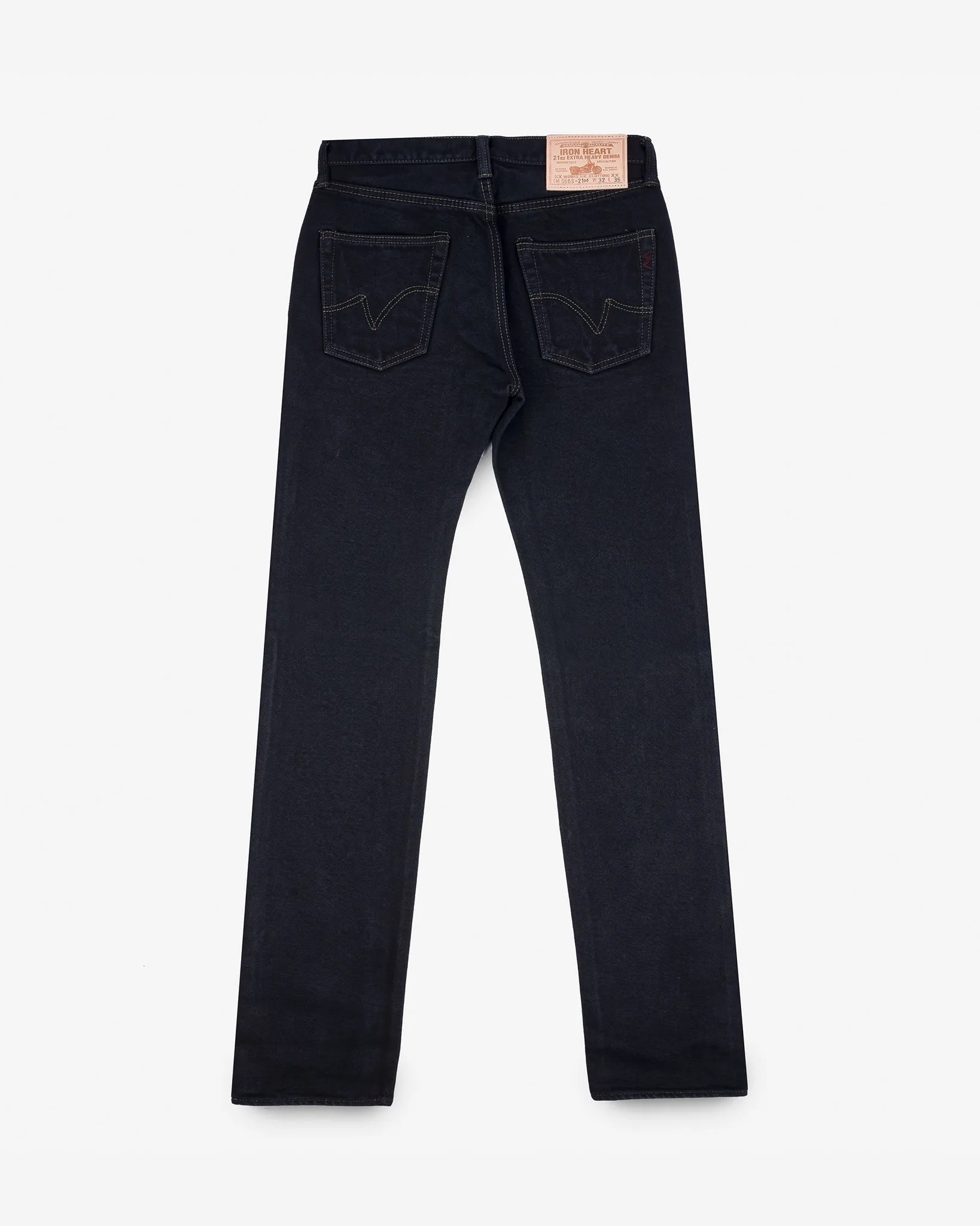 21oz Selvedge Denim Slim Straight Cut Jeans - Indigo Overdyed Black sold by Iron Heart product image thumbnail 4