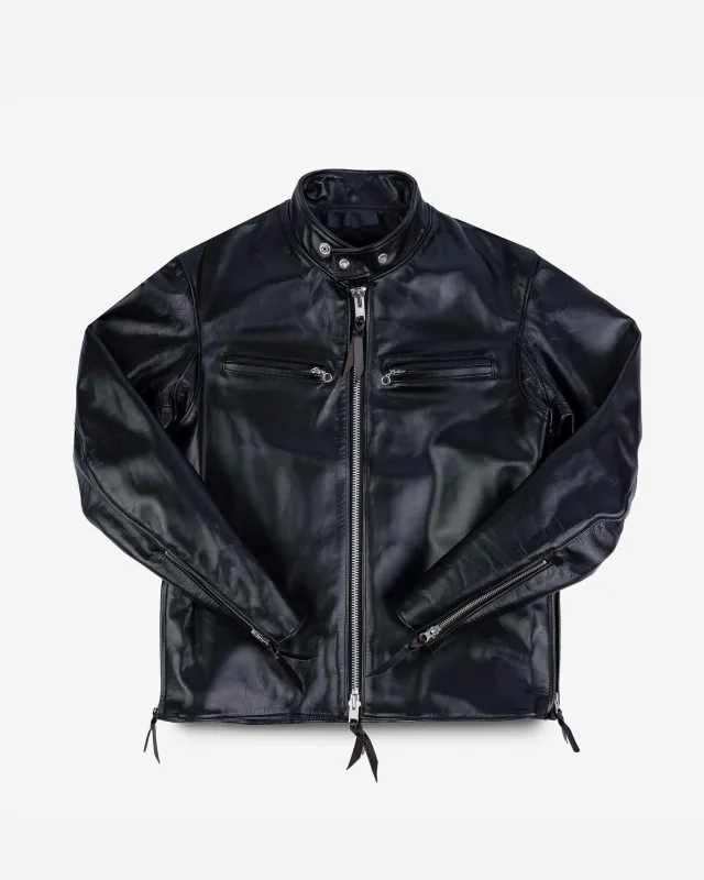Japanese Horsehide Rider’s Jacket - Black (Tea-Core Dyed) sold by Iron Heart