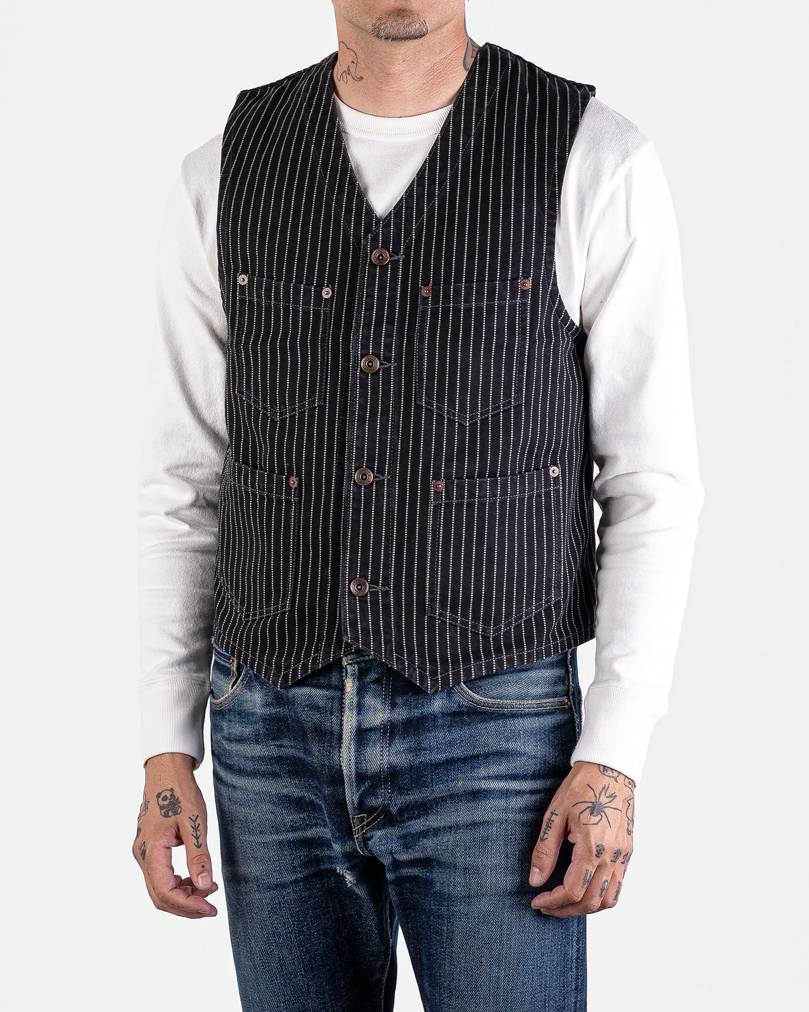 12oz Wabash/Duck Work Vest - Black/Black sold by Iron Heart product image thumbnail 2