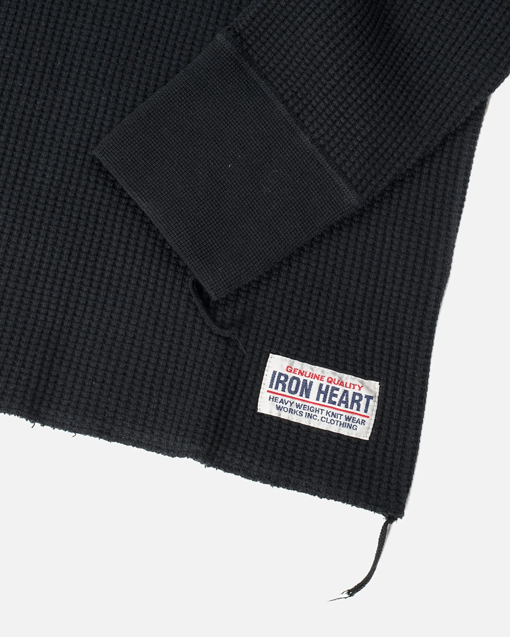 Waffle Knit Long Sleeved Crew Neck Thermal Top - Black sold by Iron Heart product image thumbnail 5