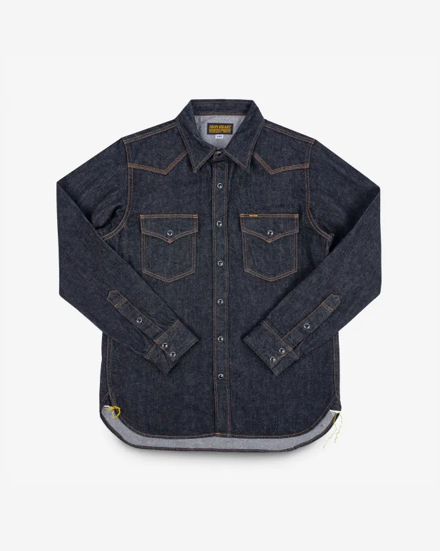 12oz Selvedge Denim Western Shirt - Black sold by Iron Heart