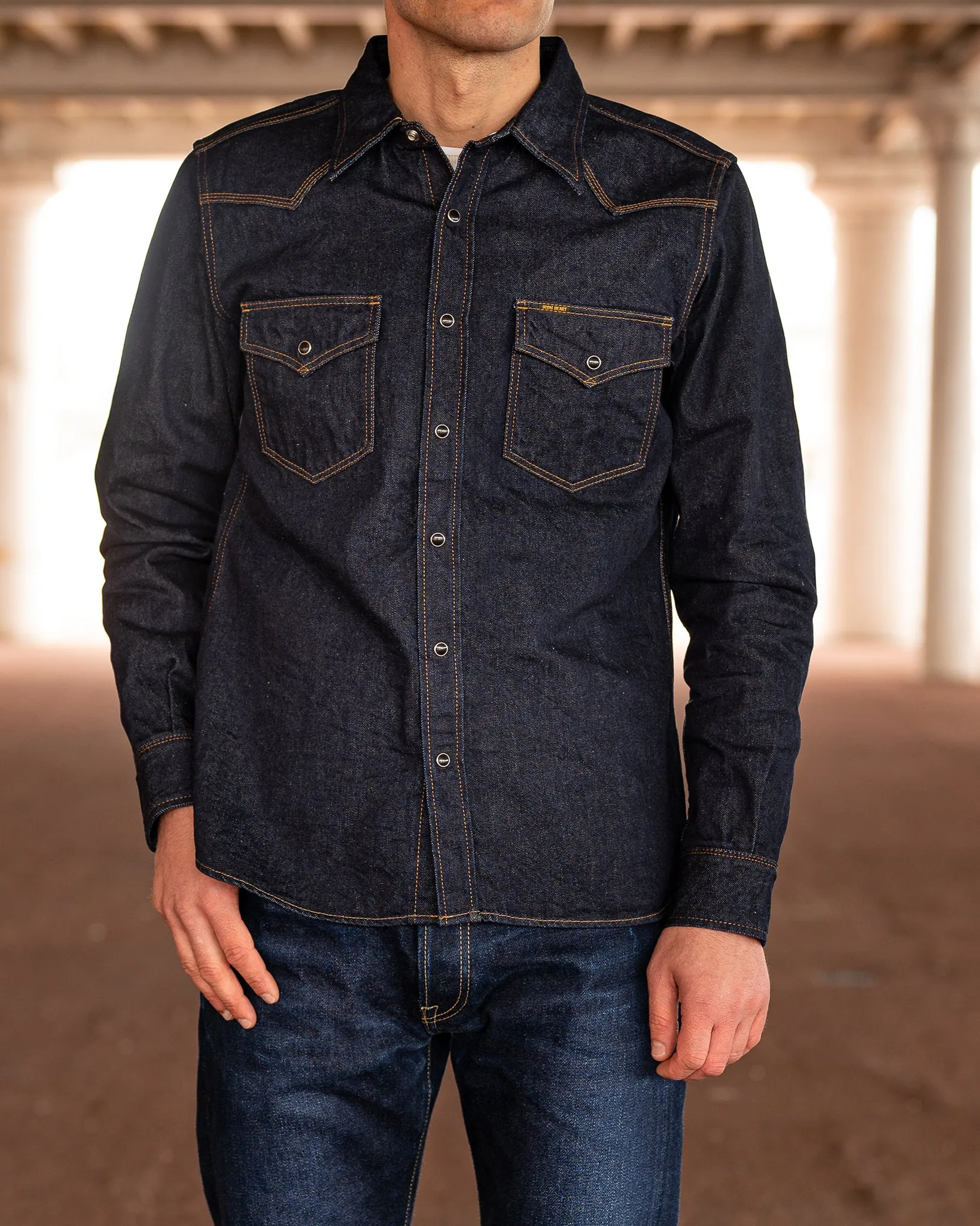 12oz Selvedge Denim Western Shirt - Black sold by Iron Heart product image thumbnail 4