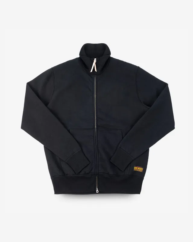 14oz Ultra Heavyweight Loopwheel Cotton Zip Up Sweater - Black sold by Iron Heart