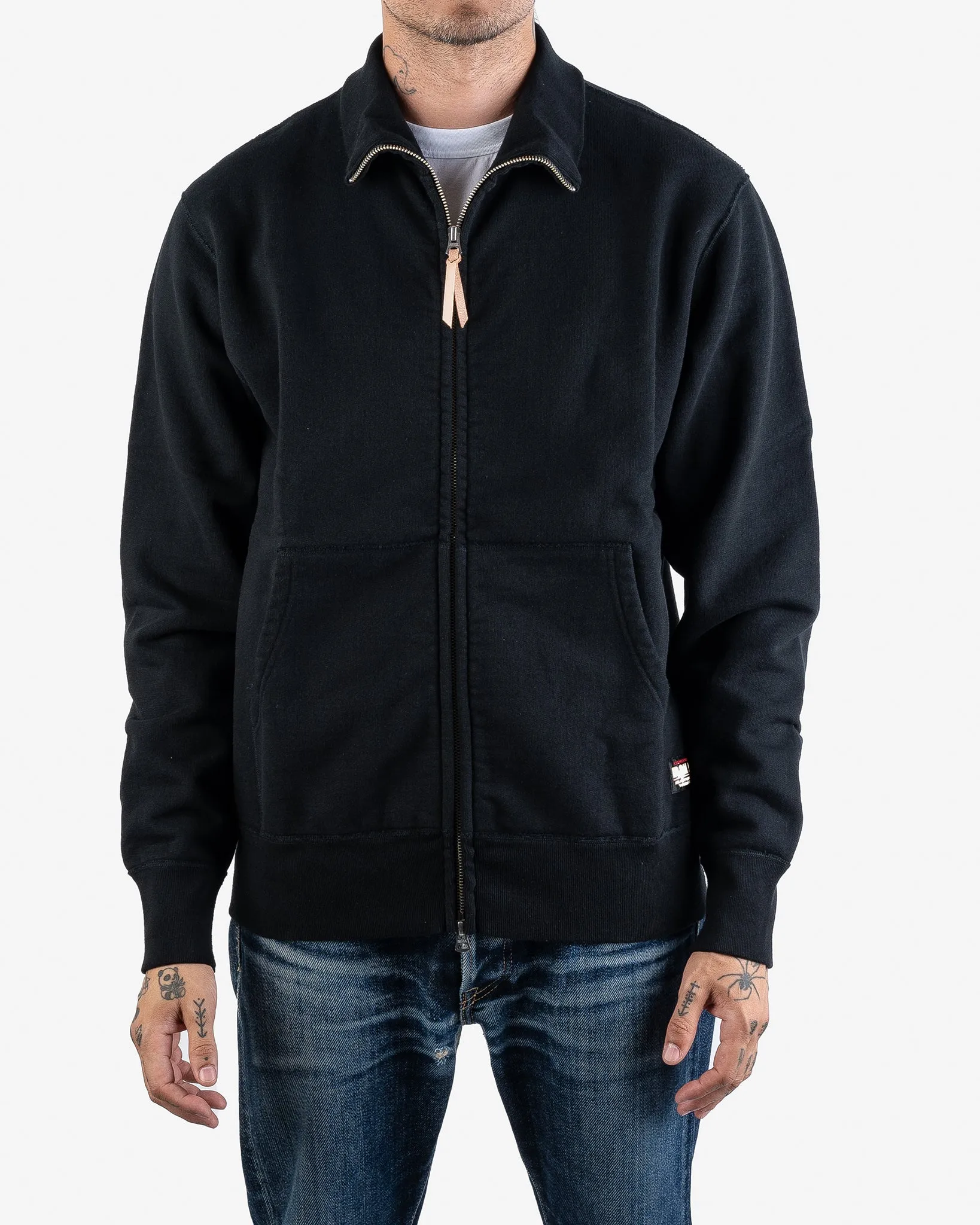 14oz Ultra Heavyweight Loopwheel Cotton Zip Up Sweater - Black sold by Iron Heart product image thumbnail 2