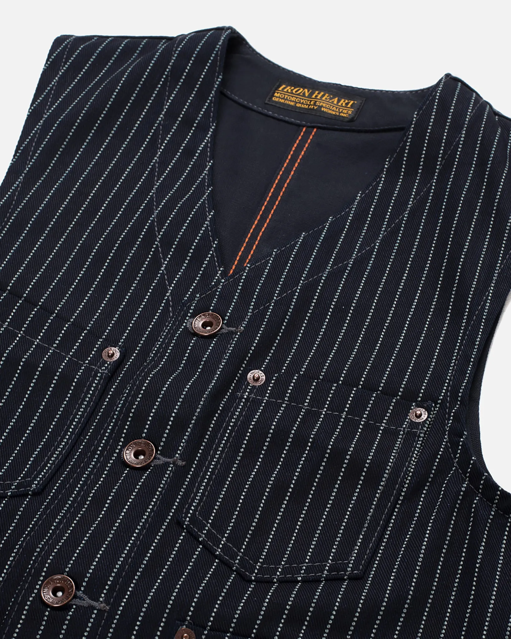 12oz Wabash/Duck Work Vest - Indigo/Navy sold by Iron Heart product image thumbnail 4