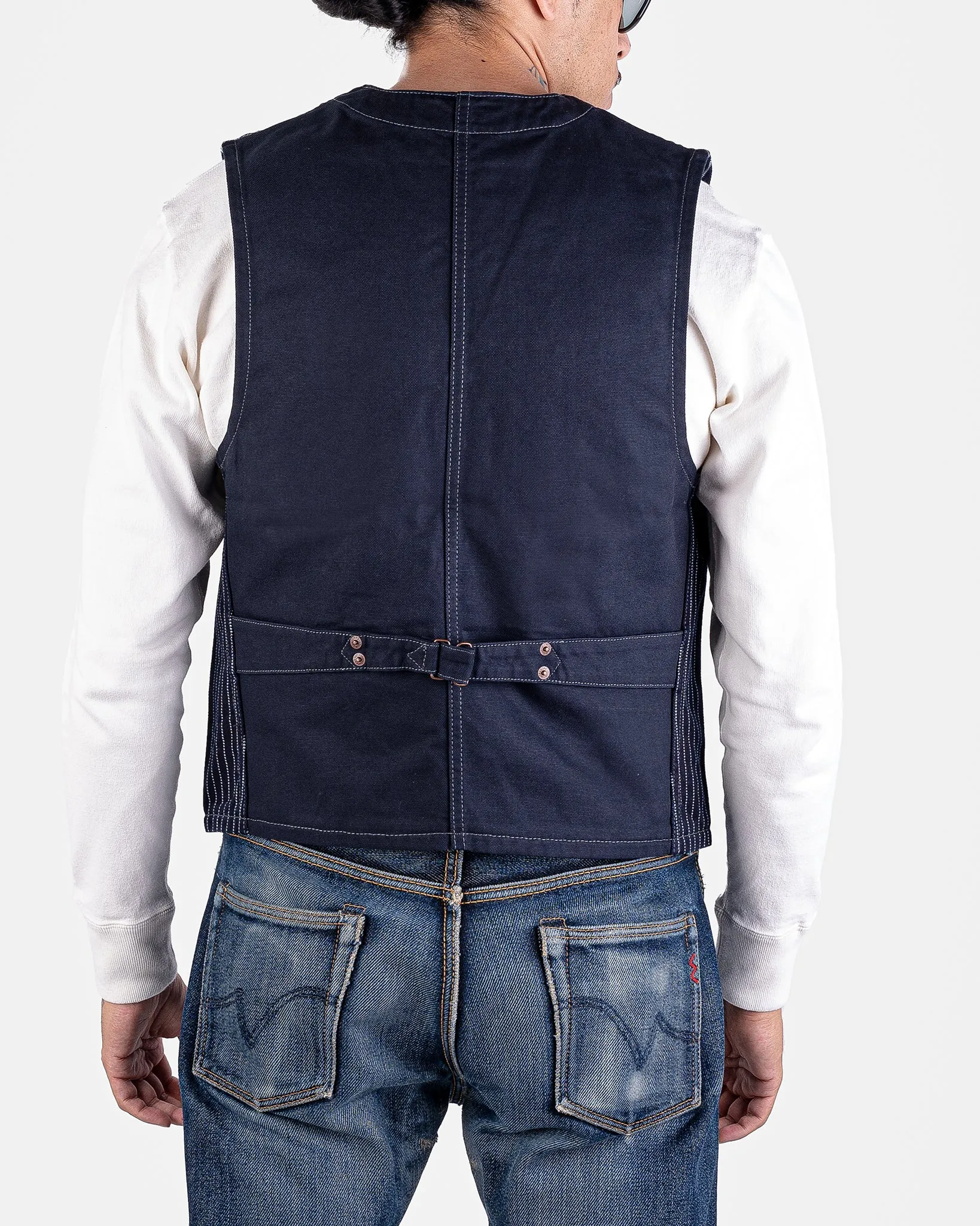 12oz Wabash/Duck Work Vest - Indigo/Navy sold by Iron Heart product image thumbnail 3