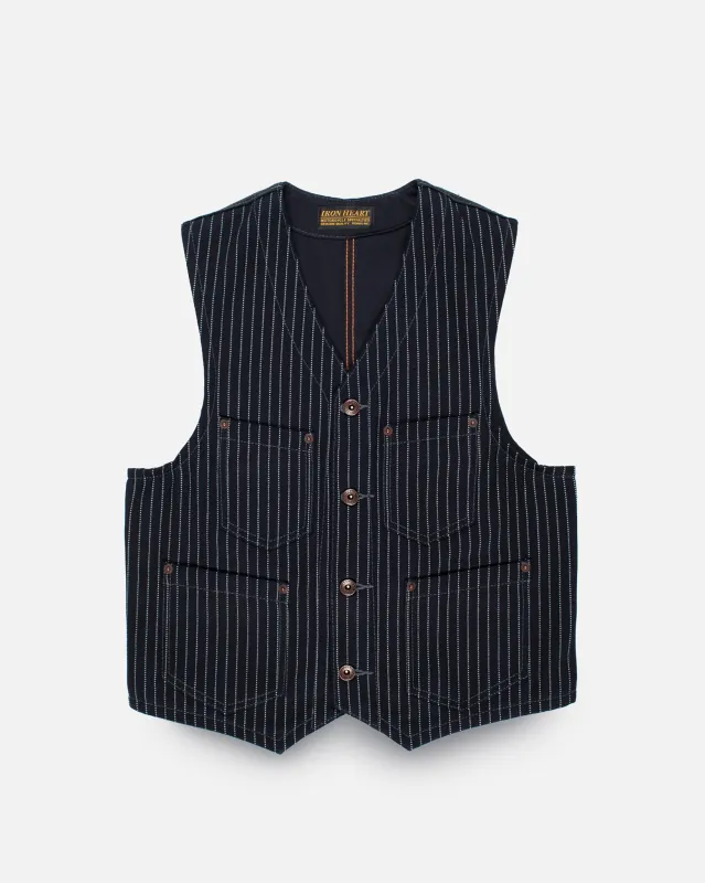 12oz Wabash/Duck Work Vest - Indigo/Navy sold by Iron Heart