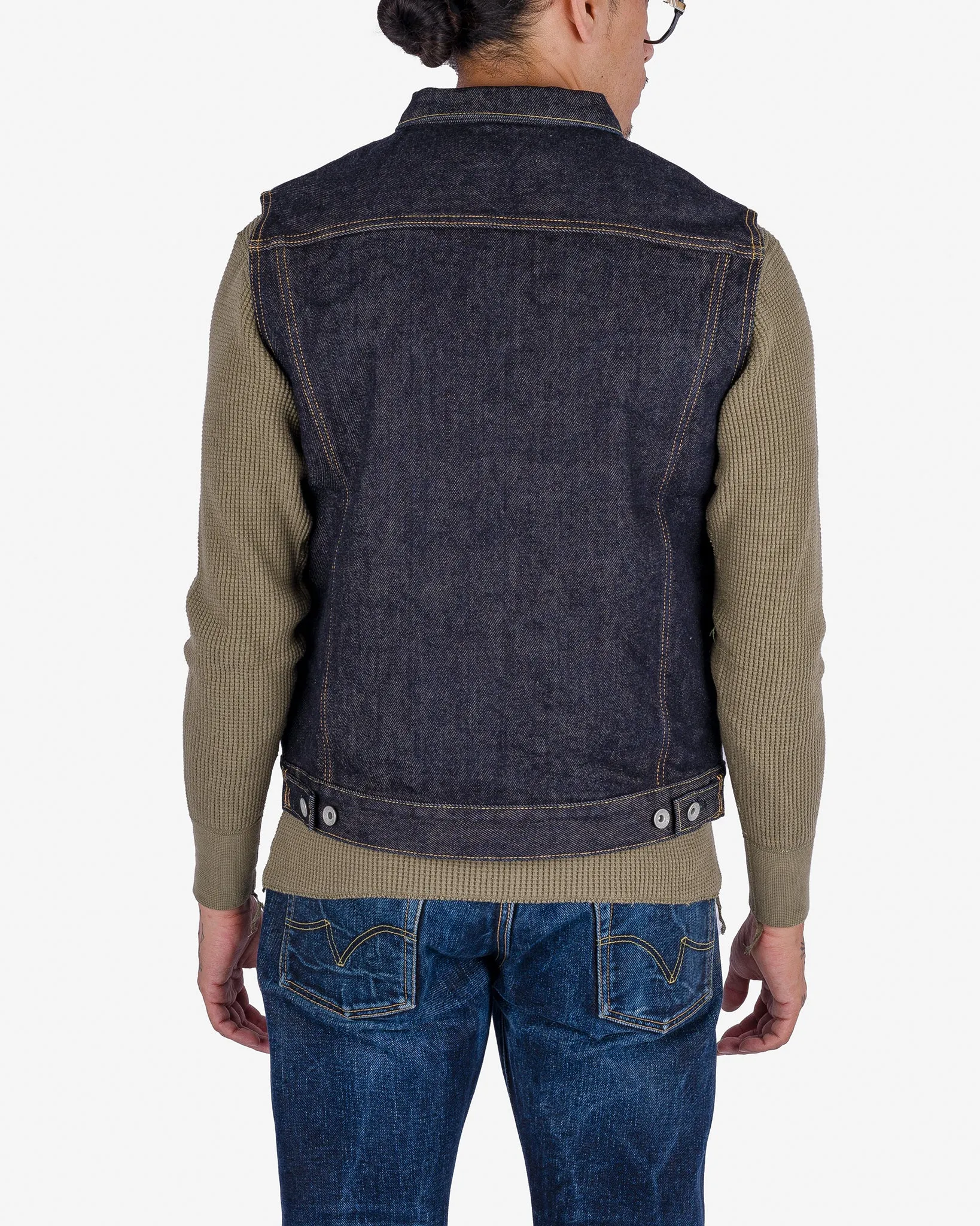 21oz Selvedge Denim Modified Type III Vest - Indigo sold by Iron Heart product image thumbnail 3