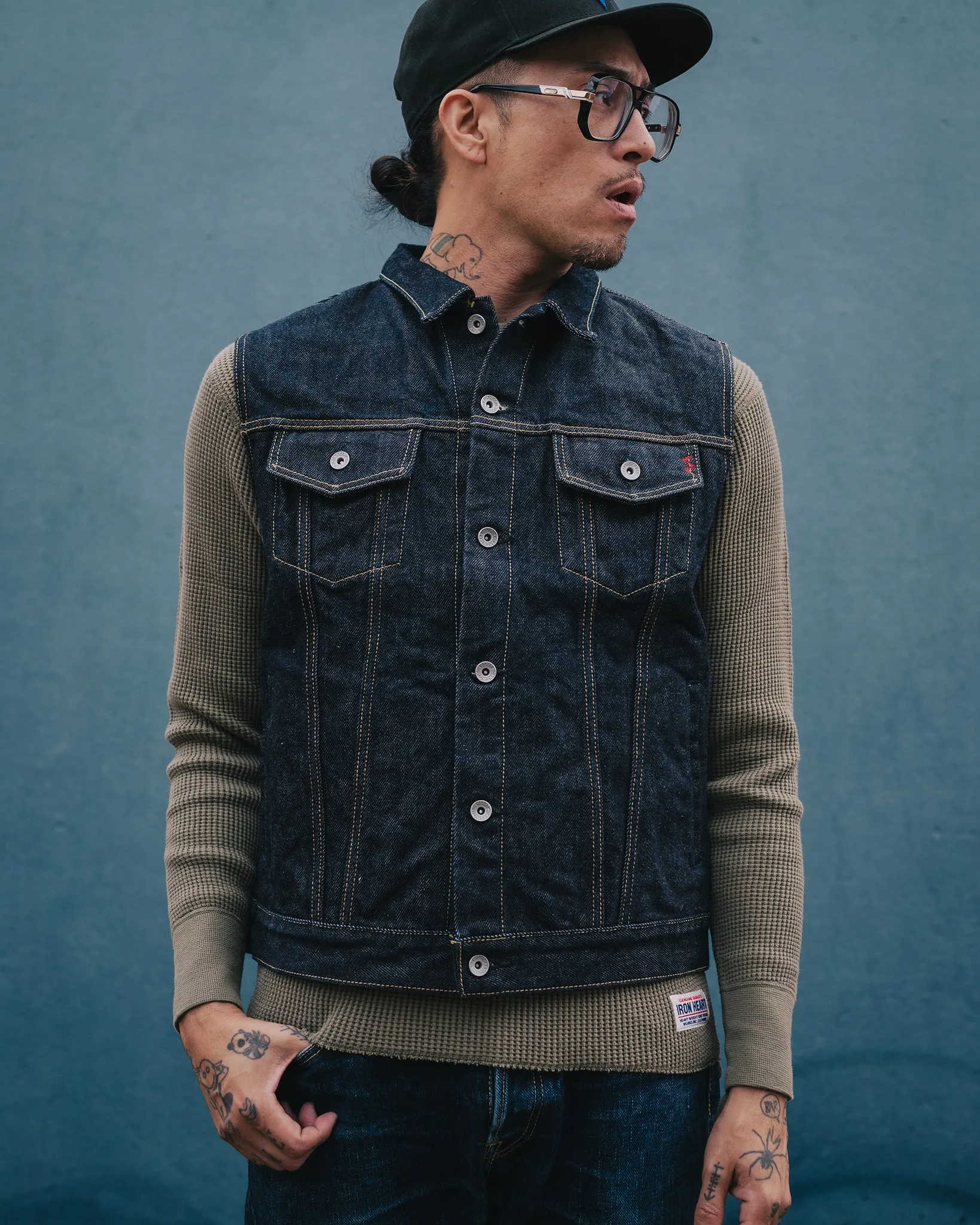 21oz Selvedge Denim Modified Type III Vest - Indigo sold by Iron Heart product image thumbnail 4