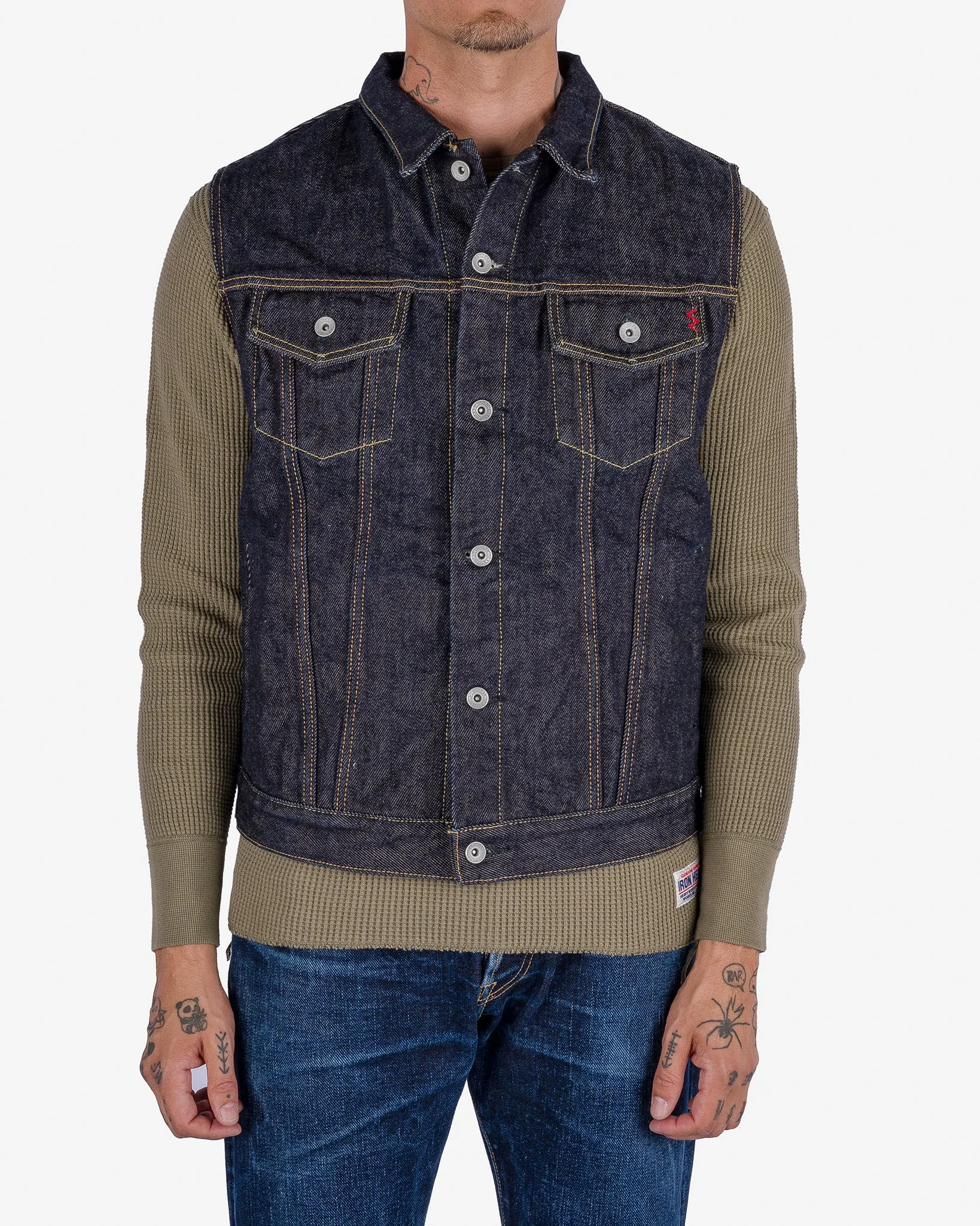21oz Selvedge Denim Modified Type III Vest - Indigo sold by Iron Heart product image thumbnail 2