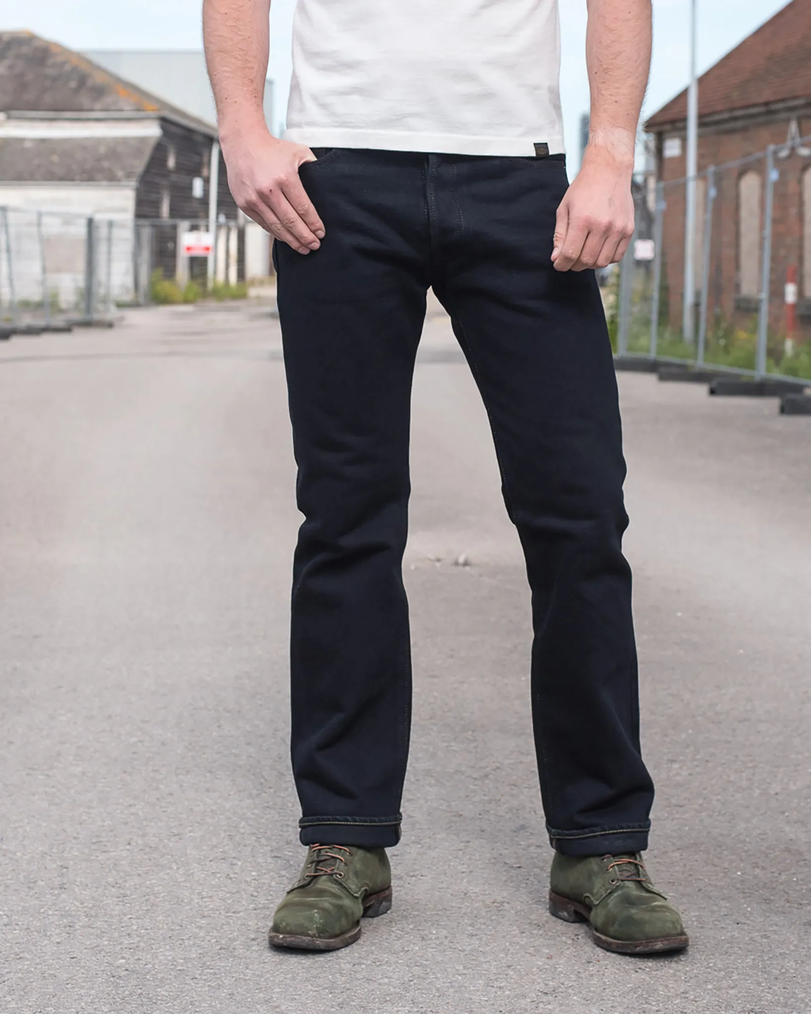 21oz Selvedge Denim Straight Cut Jeans - Indigo Overdyed Black sold by Iron Heart product image thumbnail 4
