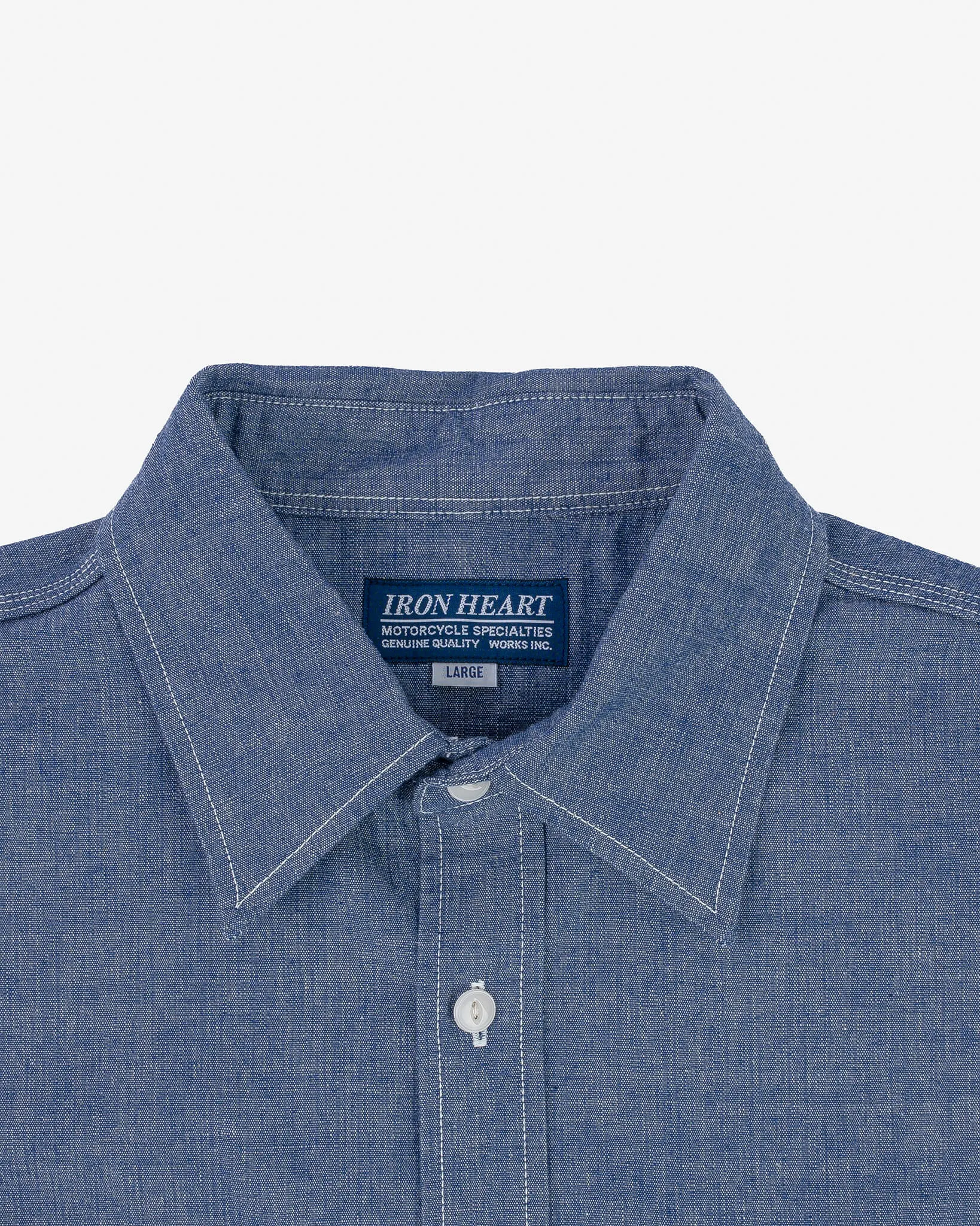 10oz Selvedge Chambray Work Shirt - Blue sold by Iron Heart product image thumbnail 5