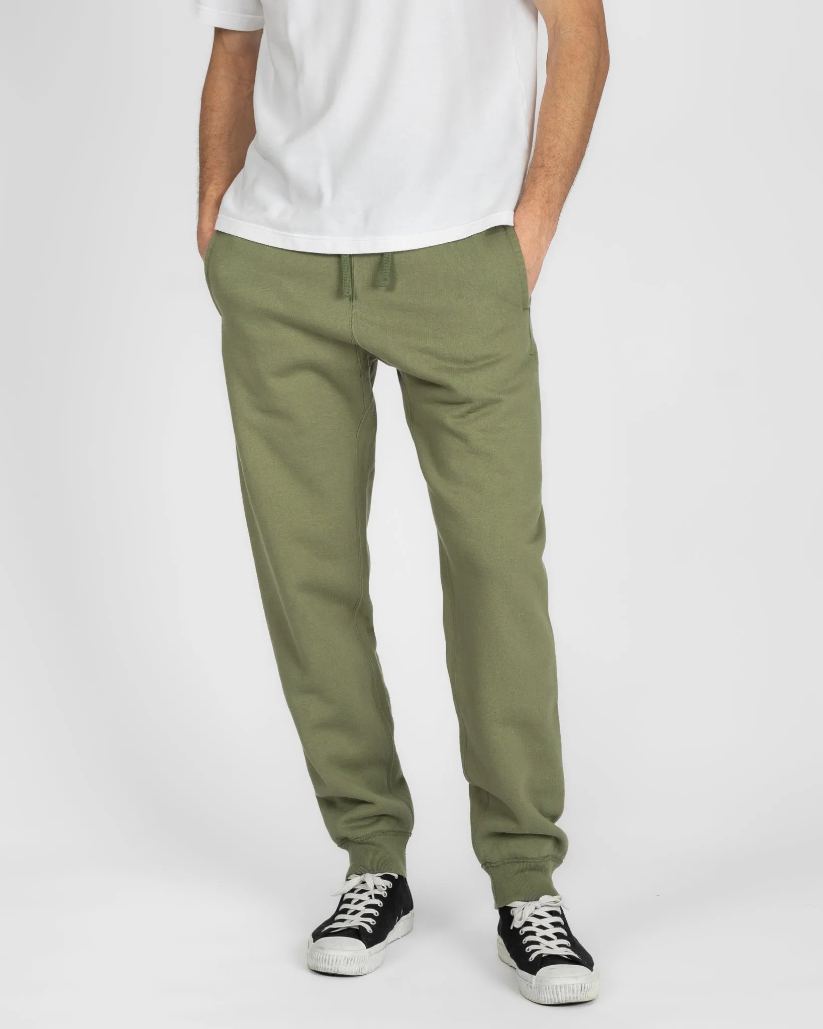 14oz Ultra Heavyweight Loopwheel Cotton Sweatpants - Olive sold by Iron Heart product image thumbnail 2