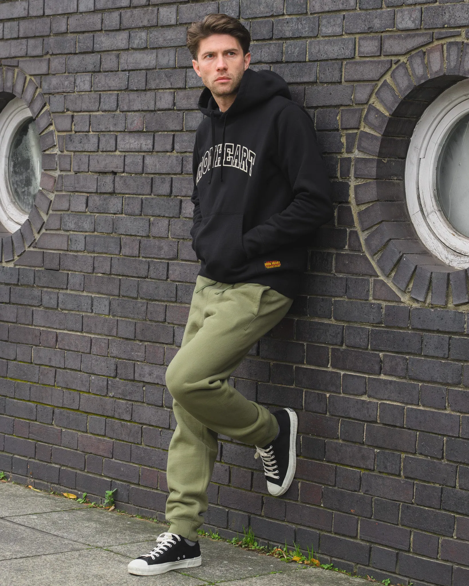14oz Ultra Heavyweight Loopwheel Cotton Sweatpants - Olive sold by Iron Heart product image thumbnail 4