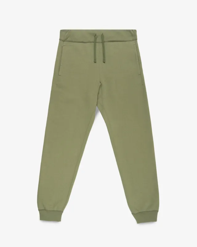 14oz Ultra Heavyweight Loopwheel Cotton Sweatpants - Olive made by Iron Heart