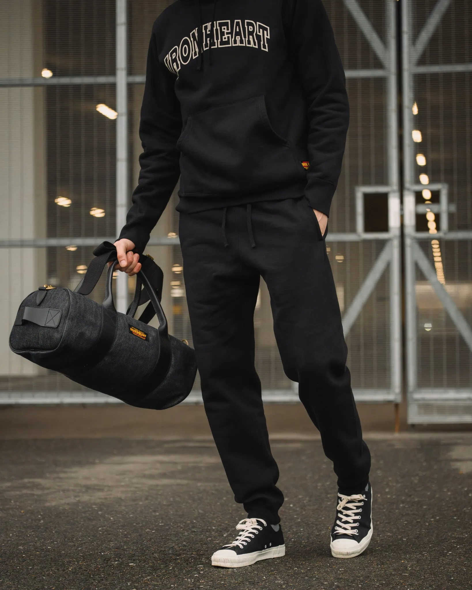 14oz Ultra Heavyweight Loopwheel Cotton Sweatpants - Black sold by Iron Heart product image thumbnail 4