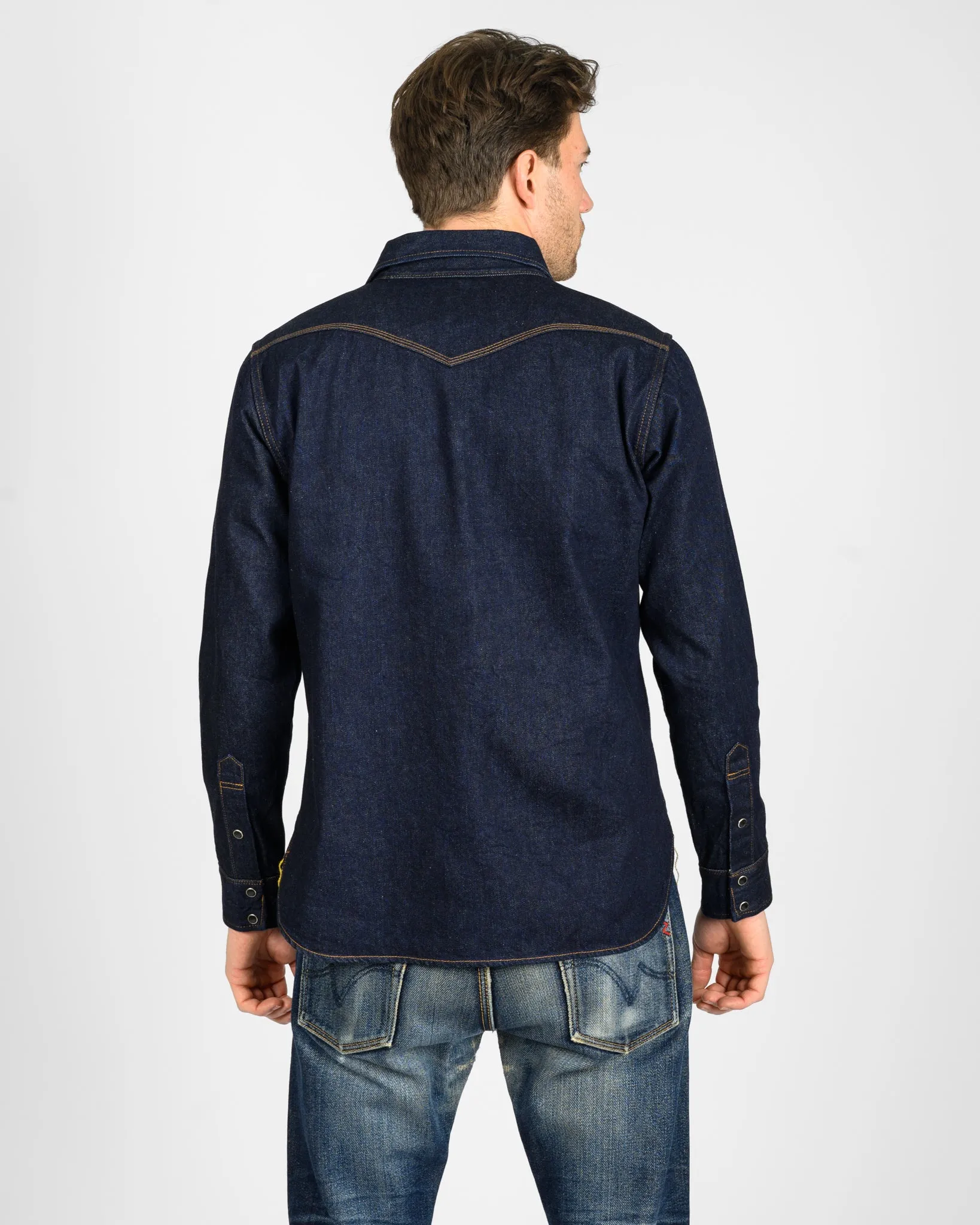 12oz Selvedge Denim Western Shirt - Indigo sold by Iron Heart product image thumbnail 3