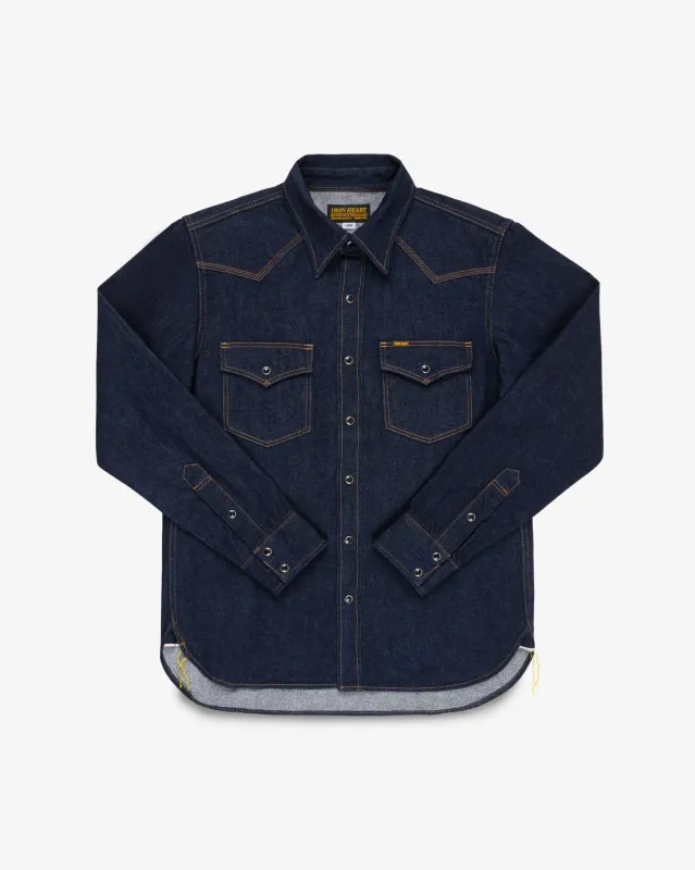 12oz Selvedge Denim Western Shirt - Indigo sold by Iron Heart