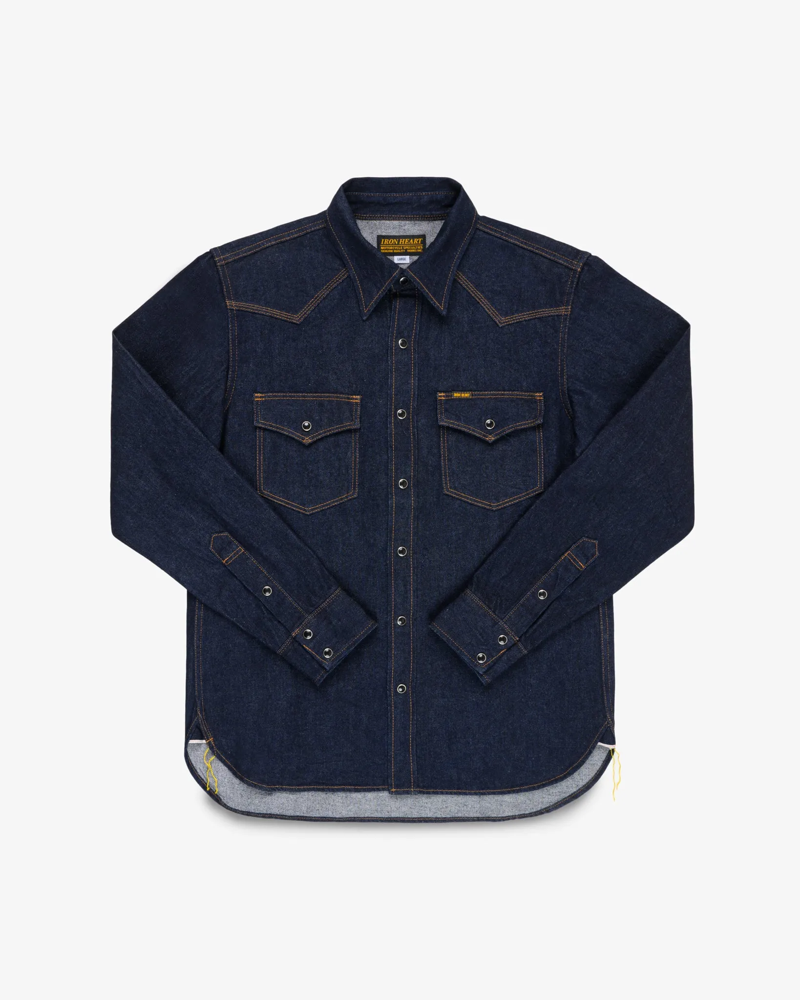 12oz Selvedge Denim Western Shirt - Indigo sold by Iron Heart