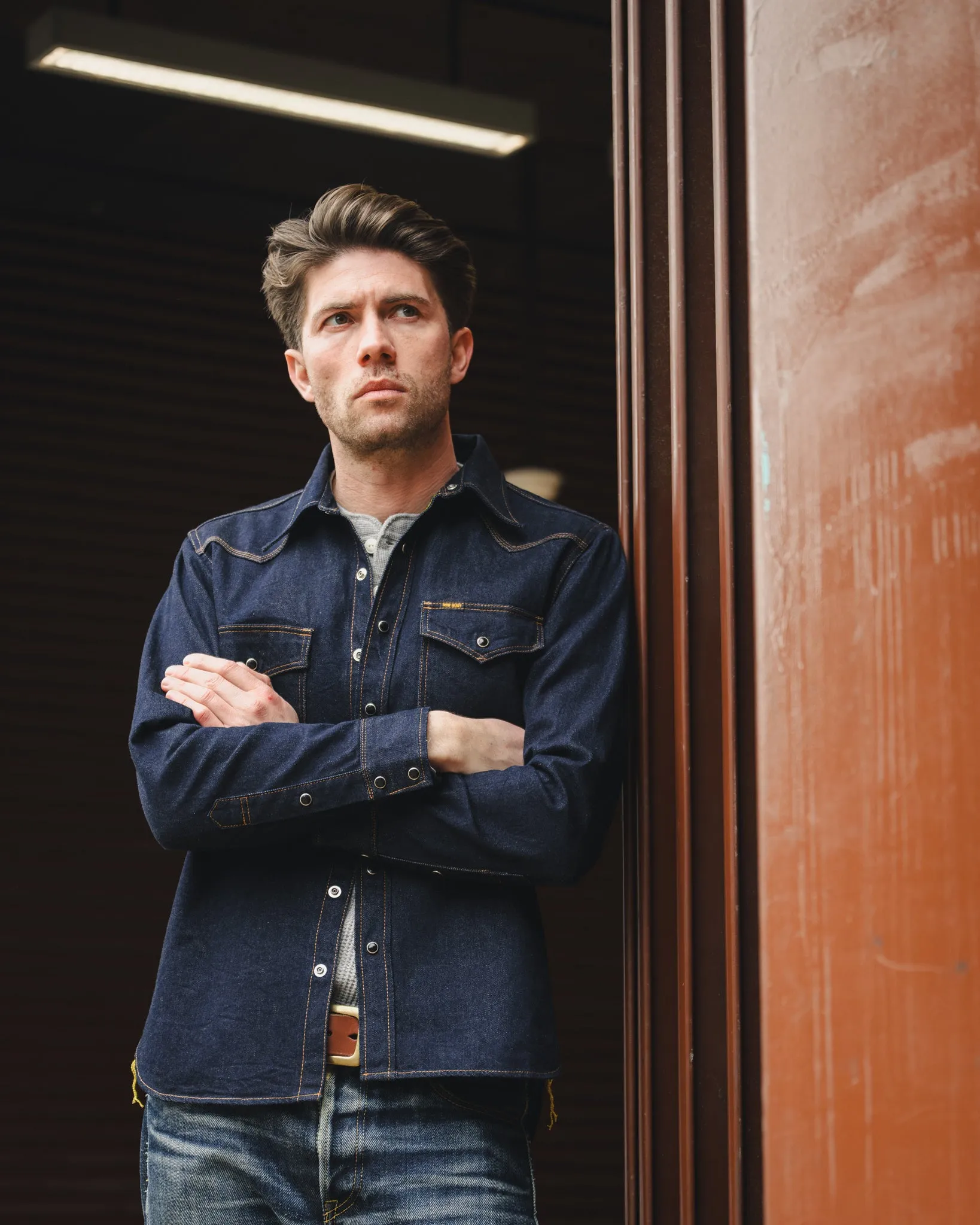 12oz Selvedge Denim Western Shirt - Indigo sold by Iron Heart product image thumbnail 4
