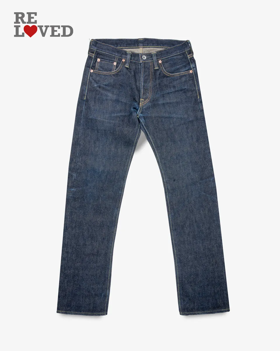 21oz Selvedge Denim Slim Tapered Cut Jeans - Indigo (IH-777S-21) Tag 31, Hemmed to 33.5" sold by Iron Heart