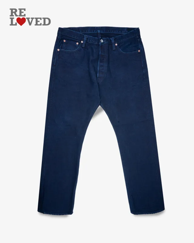 14oz Selvedge Denim Mid/High Rise Tapered Cut Jeans - Indigo/Indigo (IH-888s-14ii) Tag 38, Hemmed to 30.0" sold by Iron Heart