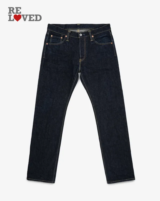 14oz Selvedge Denim Slim Tapered Cut Jeans - Indigo (IH-777S-142) Tag 34, Hemmed to 31.5" sold by Iron Heart