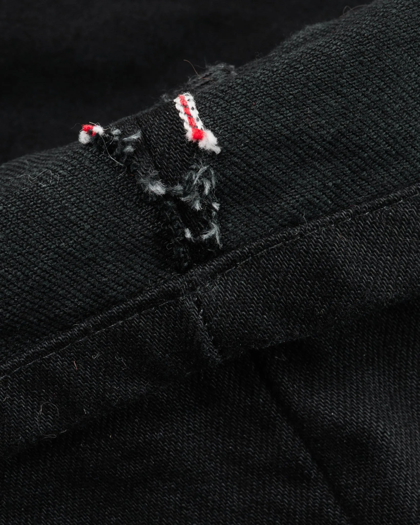 14oz Selvedge Denim Slim Tapered Cut Jeans - Black/Black (IH-777S-142bb) Tag 34, Hemmed to 30.0" sold by Iron Heart product image thumbnail 4