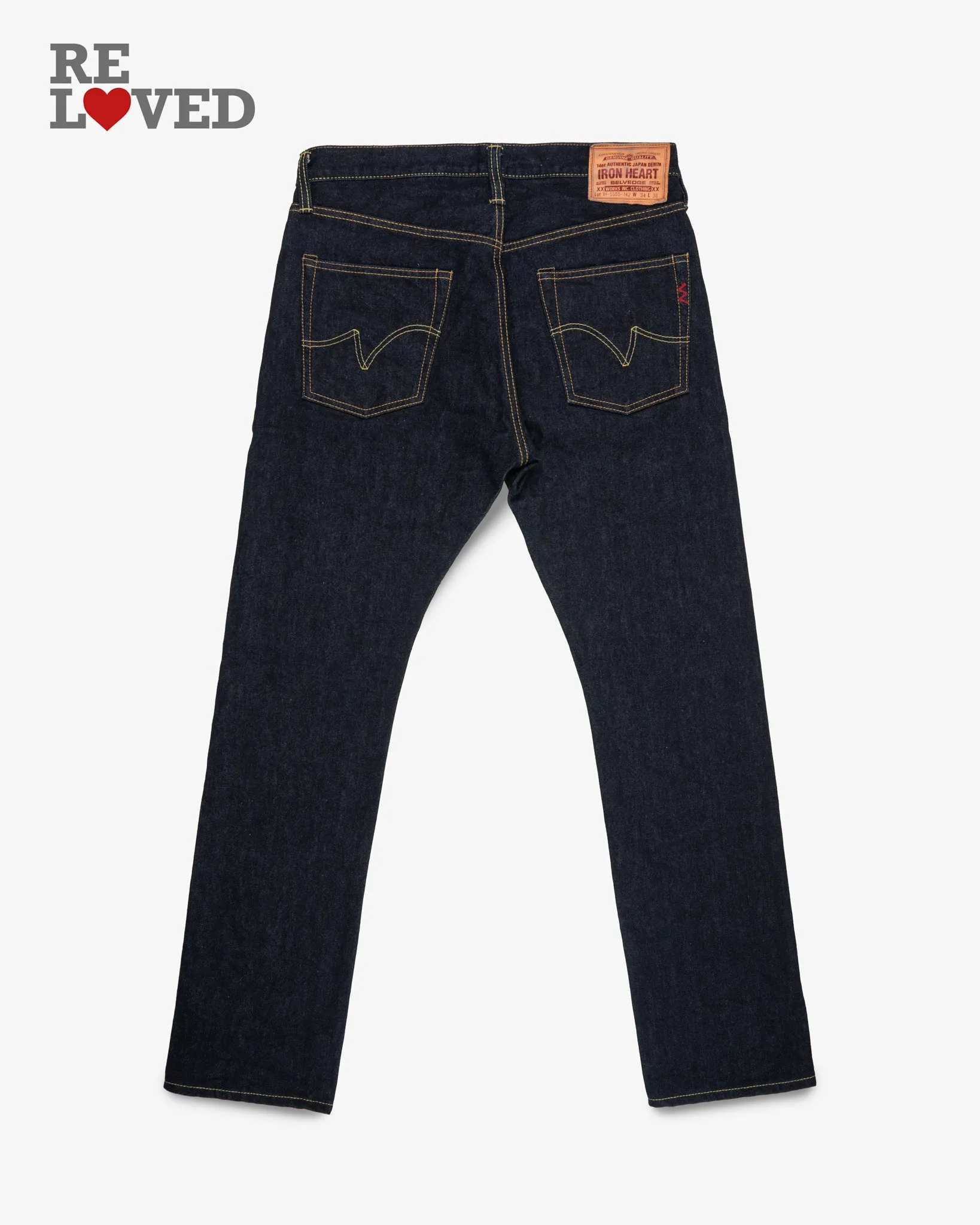 14oz Selvedge Denim Super Slim Cut Jeans - Indigo (IH-555S-142) Tag 34, Hemmed to 31.0'' sold by Iron Heart product image thumbnail 2