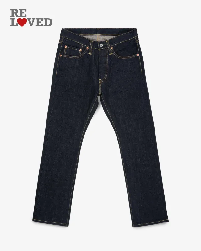 14oz Selvedge Denim Super Slim Cut Jeans - Indigo (IH-555S-142) Tag 30, Hemmed to 28.0'' sold by Iron Heart