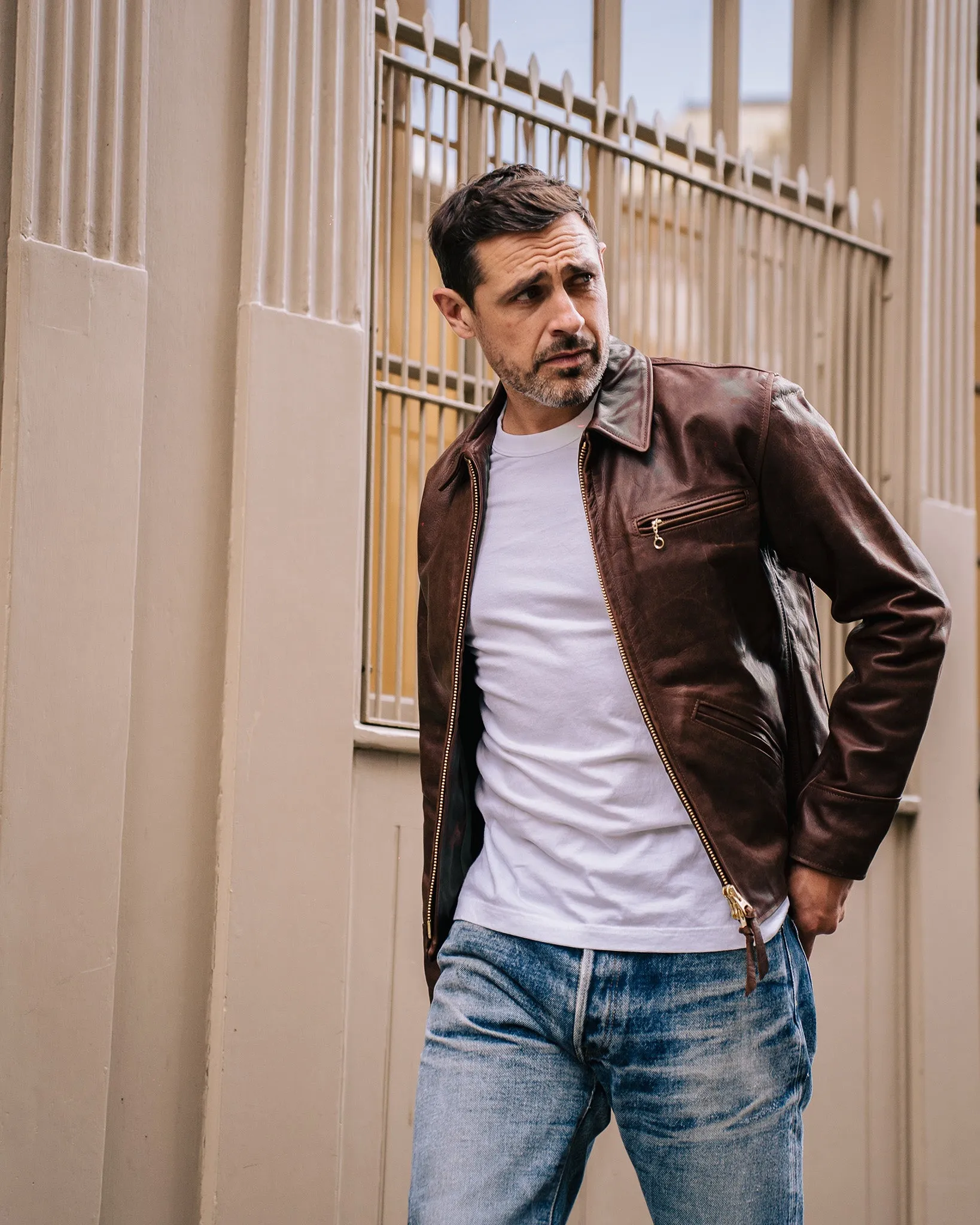 Iron Heart x Simmons Bilt Horsehide Savannah Jacket - Brown sold by Iron Heart product image thumbnail 3