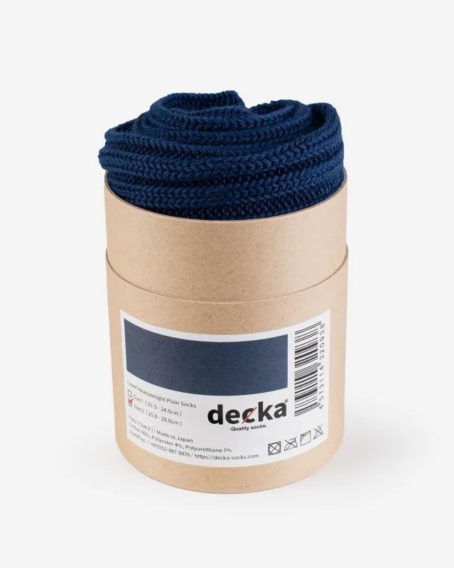 Decka Cased Heavyweight Plain Socks - Navy sold by Iron Heart