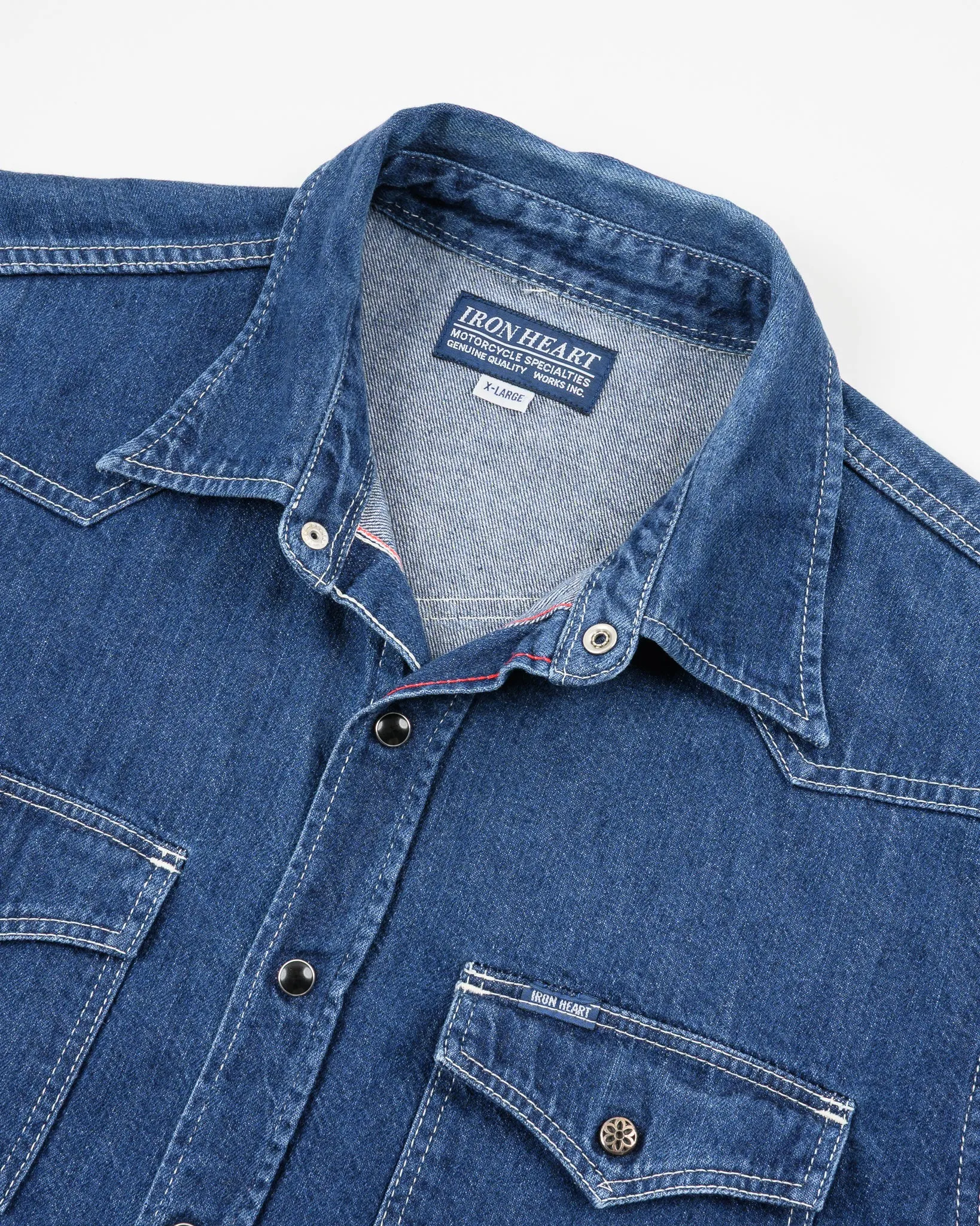 7oz Selvedge Denim Western Shirt - Indigo (IHSH-168-IND) Size XL sold by Iron Heart product image thumbnail 3