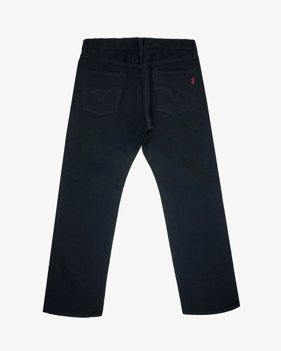 14oz Selvedge Denim Straight Cut Jeans - Black/Black (IH-634s-142bb) Tag 35, Hemmed to 29.5" sold by Iron Heart product image thumbnail 2