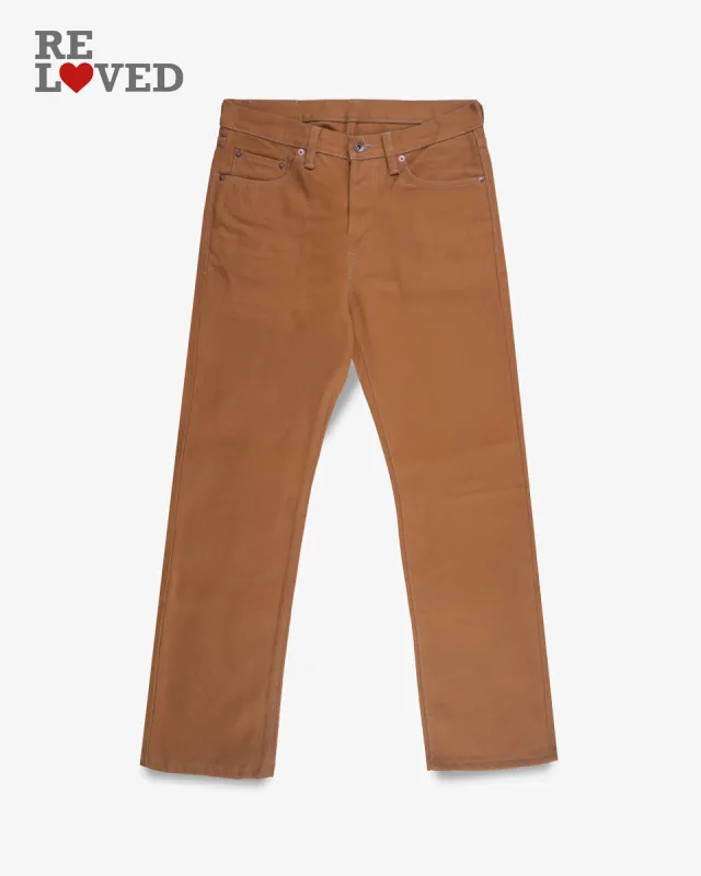 17oz Duck Slim Straight Cut Jeans - Brown (IH-666D) Size 34, Hemmed to 29.5" made by Iron Heart