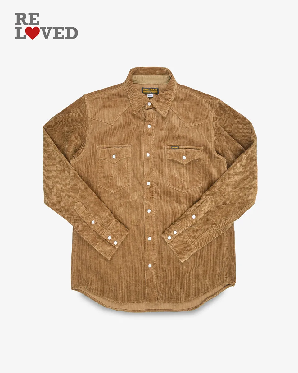 11oz Corduroy Western Shirt - Camel (IHSH-398-CAM) Size XL sold by Iron Heart
