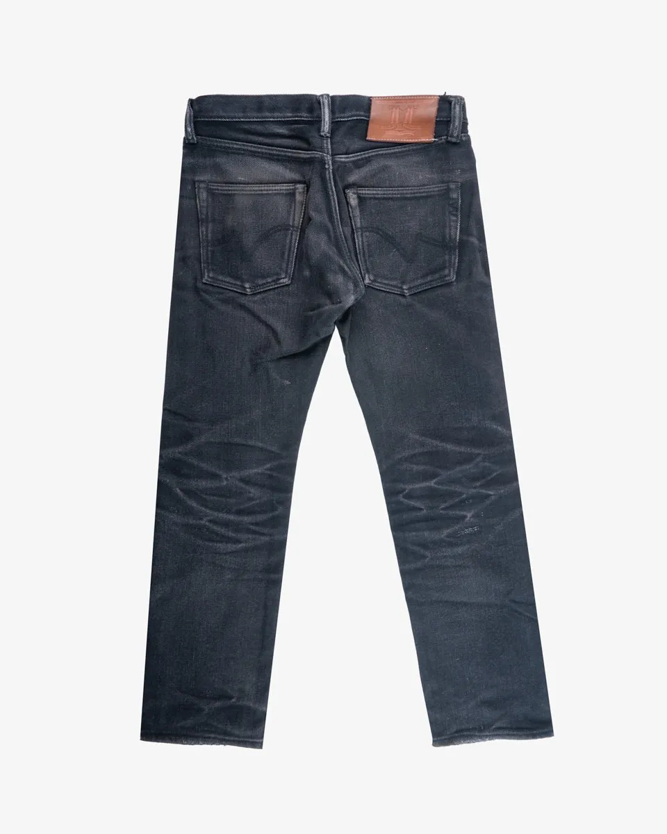 21oz Selvedge Denim Slim Tapered Cut Jeans - Superblack Non-Fade (IH-777S-SB) Tag 30, Hemmed to 27.5"" sold by Iron Heart product image thumbnail 2