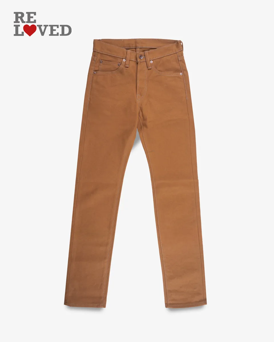 17oz Duck Slim Tapered Cut Jeans - Brown (IH-777D) Tag 28, Hemmed to 30.0" sold by Iron Heart
