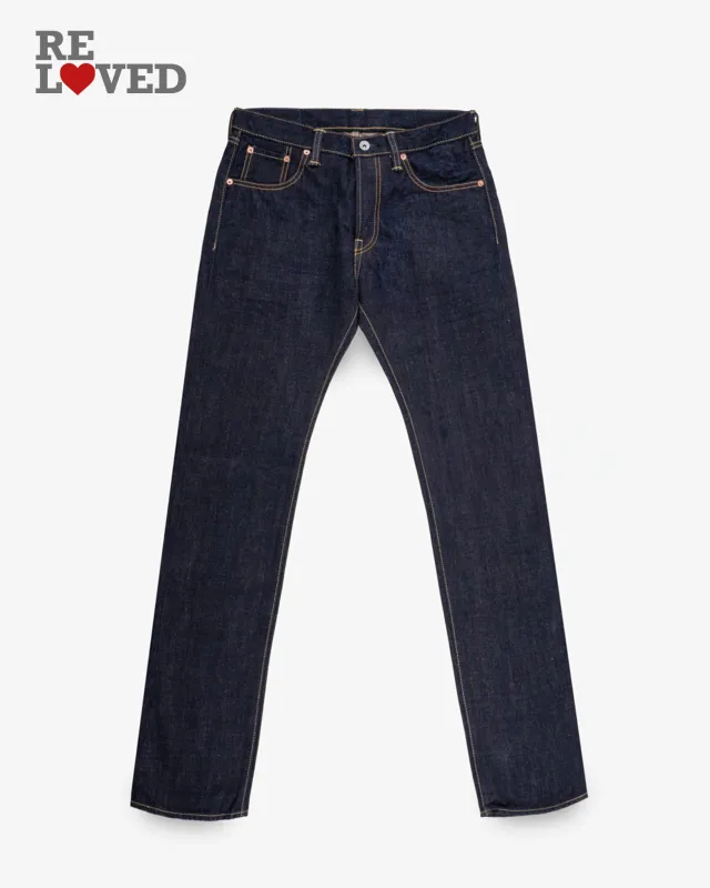 17oz Selvedge Denim Slim Tapered Cut Jeans - Natural Indigo (IH-777N) Tag 33, Hemmed to 32.5" sold by Iron Heart