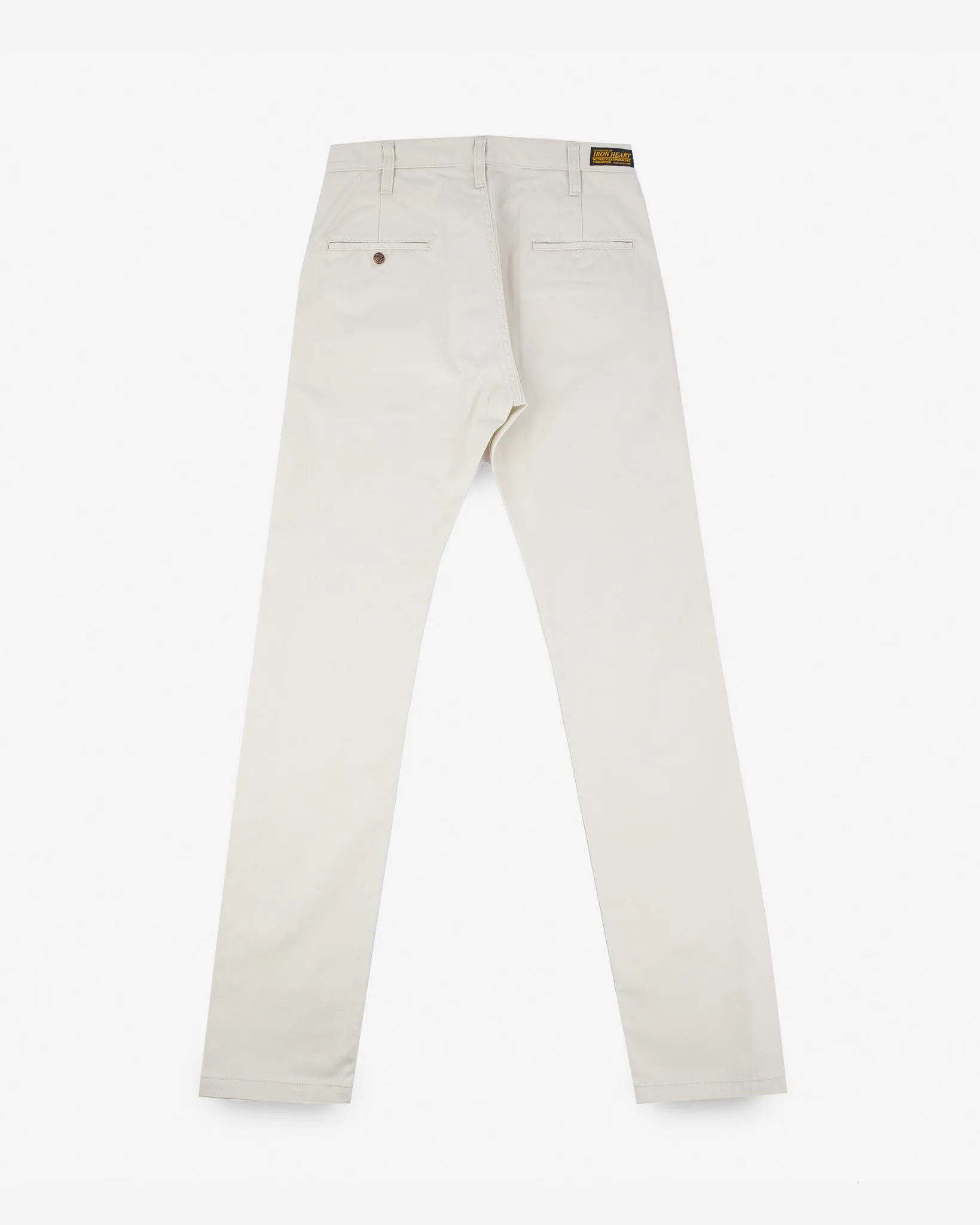 9oz Mercerised Selvedge Cotton Relaxed Tapered Cut Chinos - Ivory (IH-727-IVO) Tag 38, Hemmed to 32.0" sold by Iron Heart product image thumbnail 2