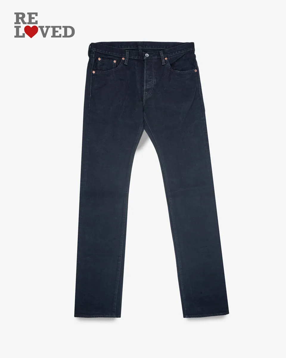 14oz Selvedge Denim Slim Tapered Cut Jeans - Mad Black (IH-777S-14mb) Tag 34, Hemmed to 37.0" sold by Iron Heart