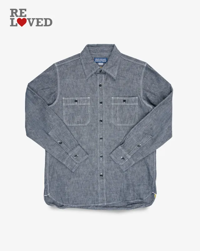 10oz Selvedge Chambray Work Shirt - Black (IHSH-21-BLK) Size M sold by Iron Heart