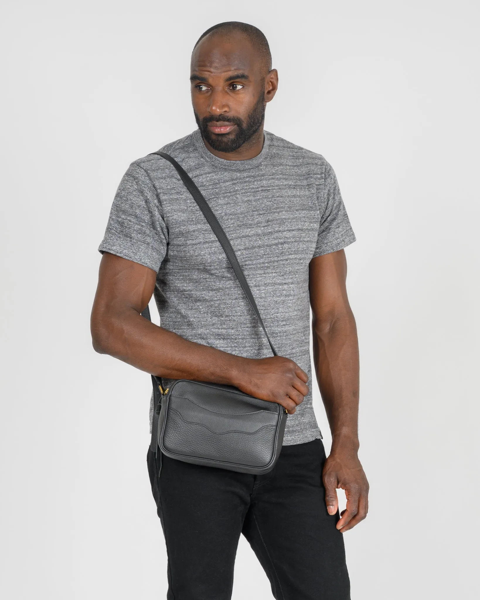 OGL 9981 Small Tumbled Leather Handbag - Black sold by Iron Heart product image thumbnail 2