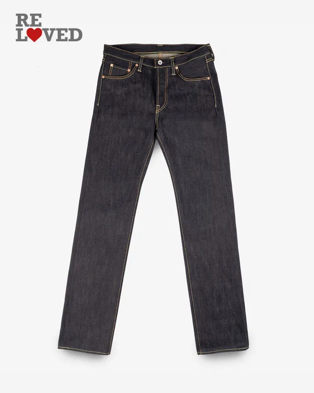 25oz Selvedge Denim Slim Straight Cut Jeans - Indigo (IH-666-XHS) Tag 40, Hemmed to 31.5" sold by Iron Heart