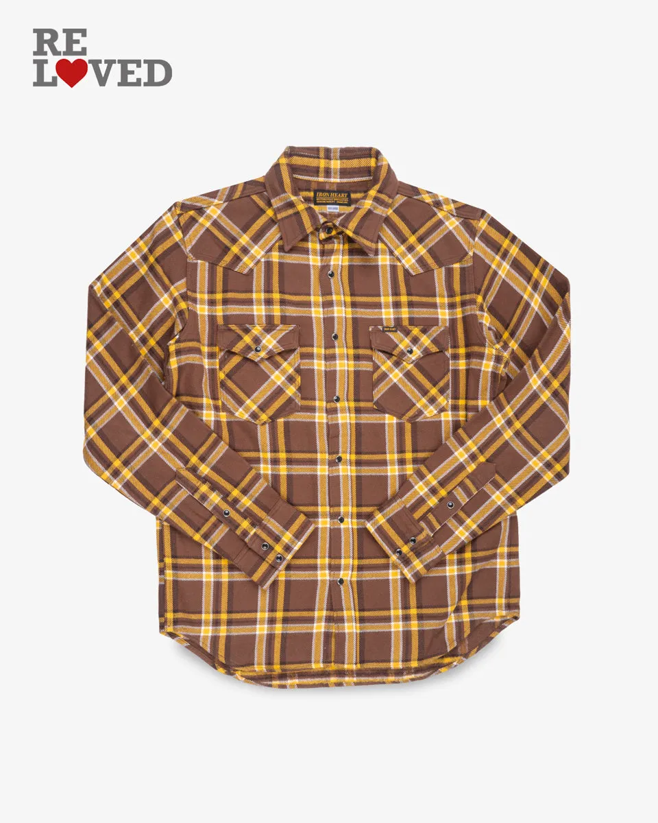 Ultra Heavy Flannel Crazy Check Western Shirt - Brown (IHSH-372-BRN) Size XXXL sold by Iron Heart