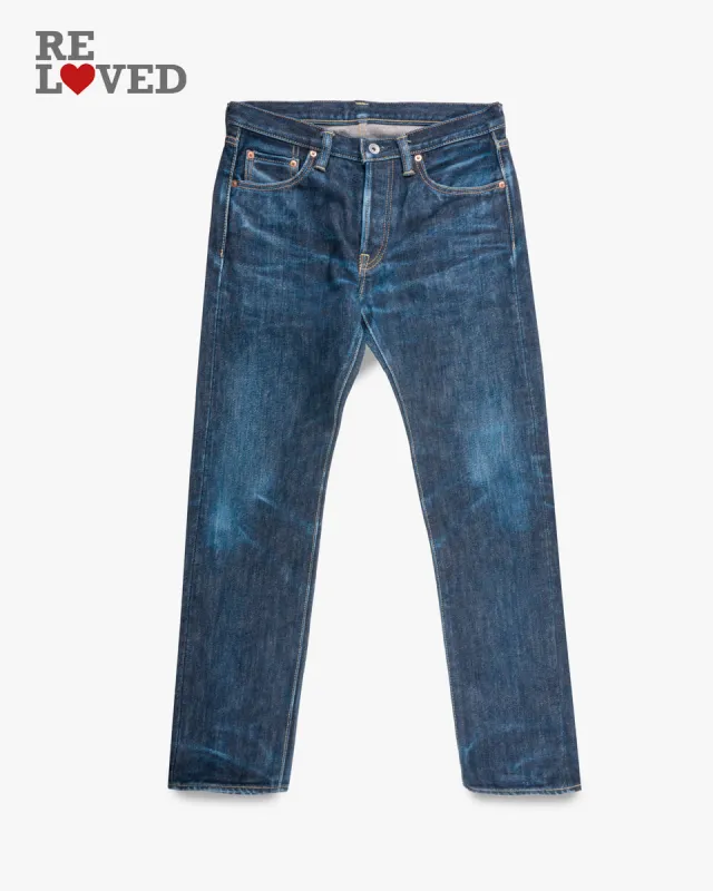 21oz Selvedge Denim Slim Tapered Cut Jeans - Indigo (IH-777S-21SI) Tag 32, Hemmed to 31.5" made by Iron Heart