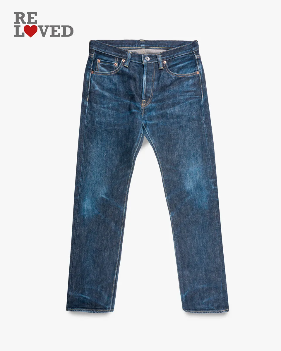 21oz Selvedge Denim Slim Tapered Cut Jeans - Indigo (IH-777S-21SI) Tag 32, Hemmed to 31.5" sold by Iron Heart