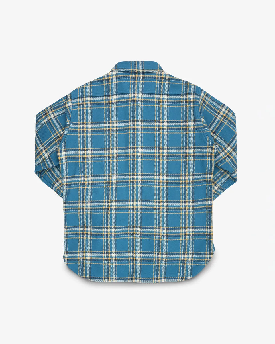 Ultra Heavy Flannel American Check Work Shirt - Blue sold by Iron Heart product image thumbnail 5