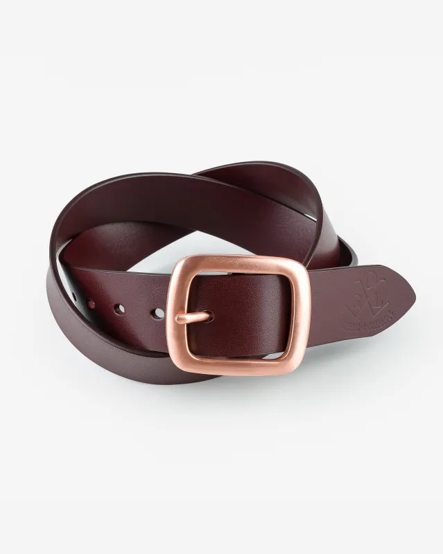 OGL Single Prong Copper Garrison Buckle Leather Belt - Full Dyed Tan sold by Iron Heart