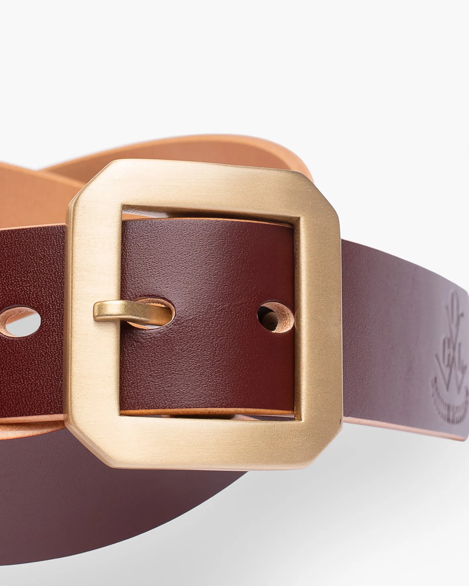 OGL Single Prong Garrison Buckle Leather Belt - Hand-Dyed Brown sold by Iron Heart product image thumbnail 3